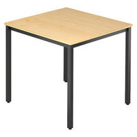 BESPRECHUNGSTISCH Serie-D 80/80/72 cm in Ahornfarben/Vierkantrohr schwarz - Ahornfarben/Schwarz, Holzwerkstoff (80/80/72cm) - bümö
