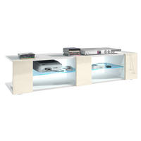 LOWBOARD Movie Fronten in Creme Hochglanz - Creme, Holzwerkstoff (134/29/39cm) - Vladon