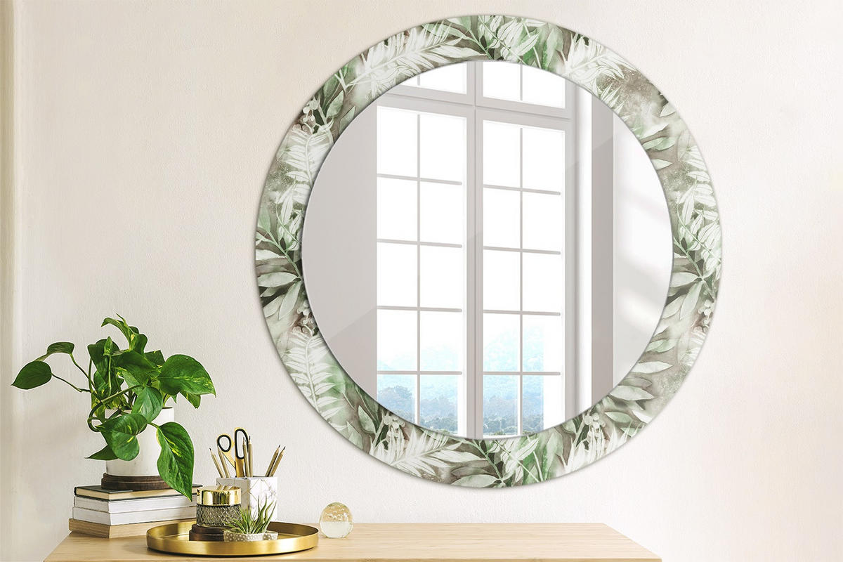 SPIEGEL Rund Ø 70 cm mit Aufdruck - Multicolor, Glas (70/70/0.4cm) - Wallfluent