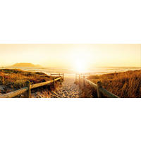 GLASBILD 80x30 cm Strand und Meer - Gelb, Glas (80/30cm) - artissimo