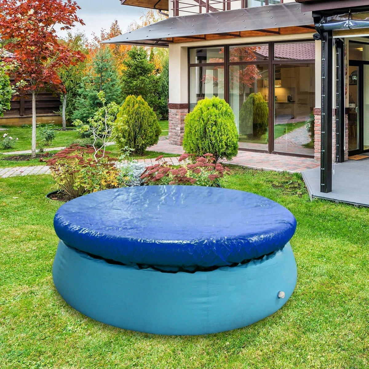 POOL Abdeckplane 457 cm Rund Blau - Blau, Kunststoff (457/457cm)