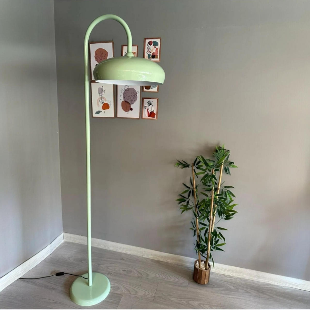 STEHLAMPE Bralo 180 Cm - Mintgrün, Metall (37/37/180cm) - Bamyum