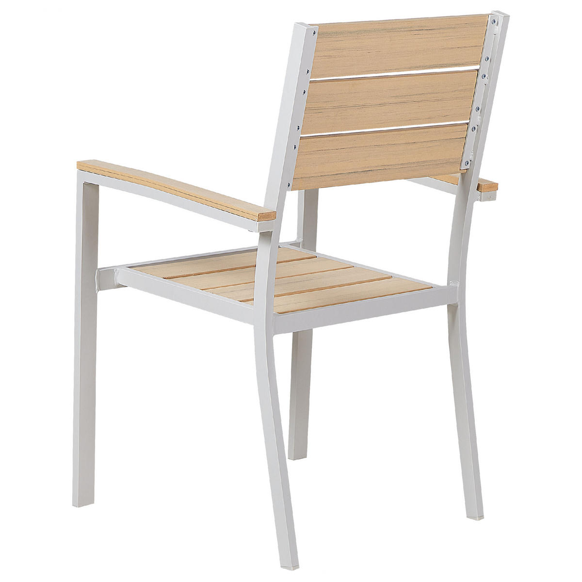 GARTENSTUHL 4er-Set Kunstholz beige Prato - Beige, Kunststoff (57/90/57cm) - Beliani