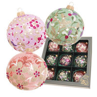 CHRISTBAUMKUGELN Blumen Pastell Mehrfarbig 8cm (Glas / 9 Stk.) - Multicolor, Glas (8/8/8cm) - Krebs Glas Lauscha