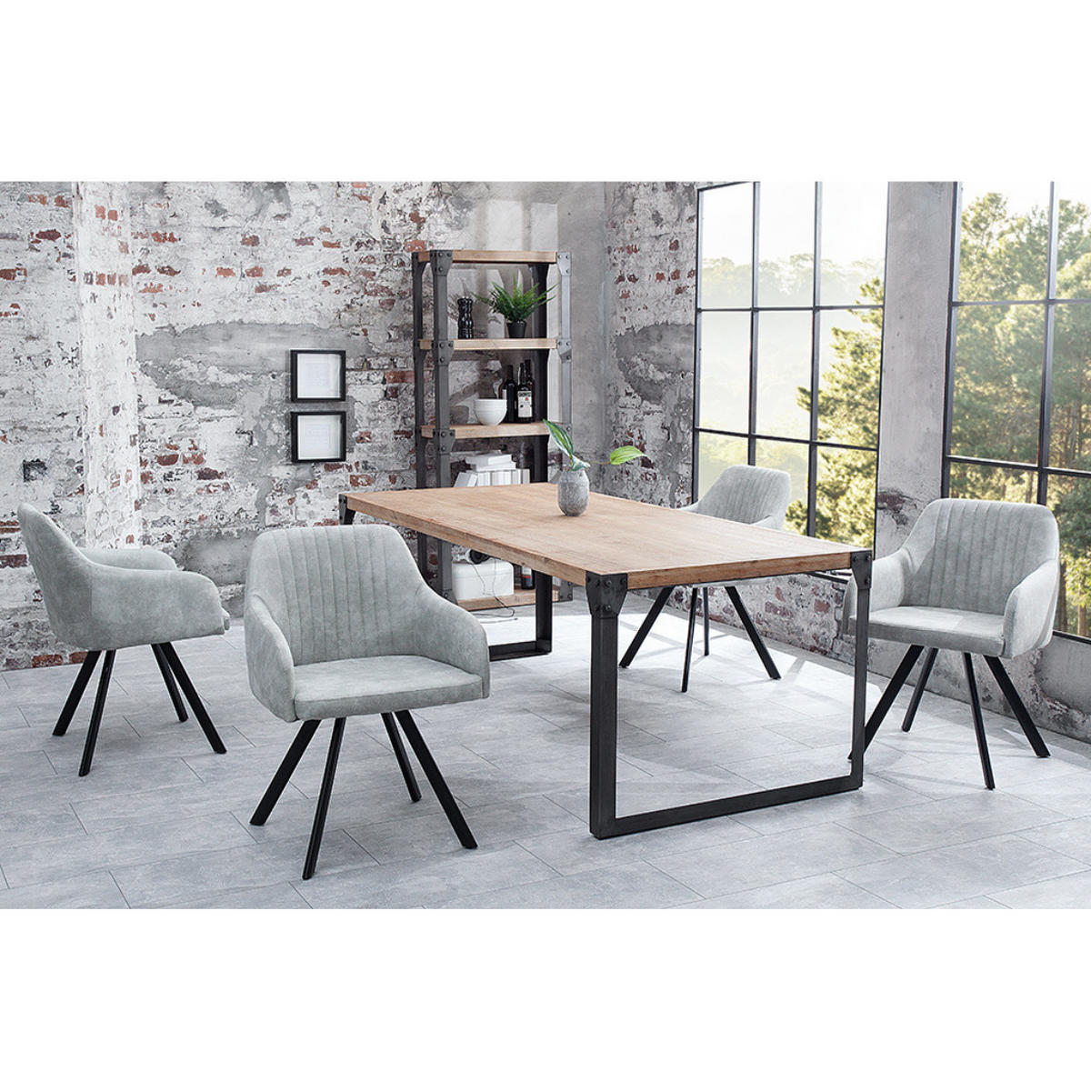 STUHL LUCCA Microfaser Grau - Grau, Textil (56/84/58cm) - riess-ambiente