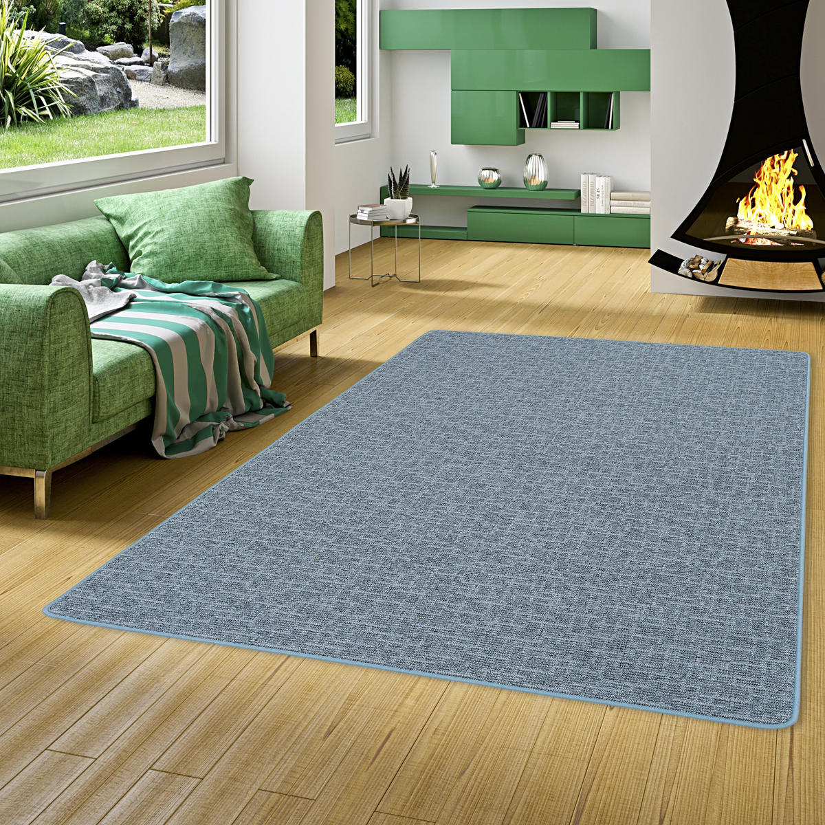 SCHLINGEN DESIGNER TEPPICH NIVA - Blau, Textil (140/200cm) - Snapstyle