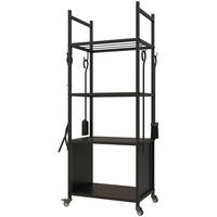 KAMINHOLZREGAL bis 60 kg - Schwarz, Metall (30/118/45cm) - Outsunny