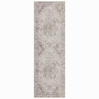 LÄUFER waschbar, mit floralen Ornamenten, VERNANTE in Beige-Grau, 80 x 250 cm - Beige, Textil (80/250cm) - KADIMA DESIGN