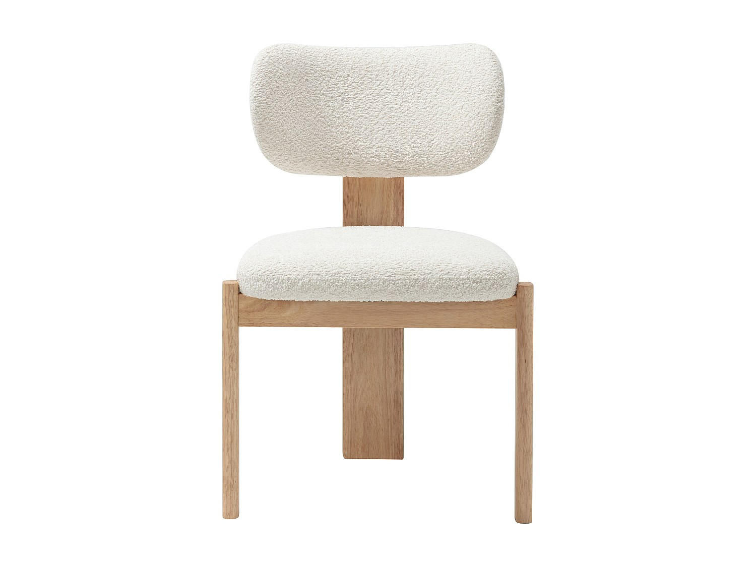 STUHL - 56 cm x 60 cm - Stoff - Weiß - WILANA - Weiß/Naturfarben, Textil (56/85/60cm) - Vente-Unique