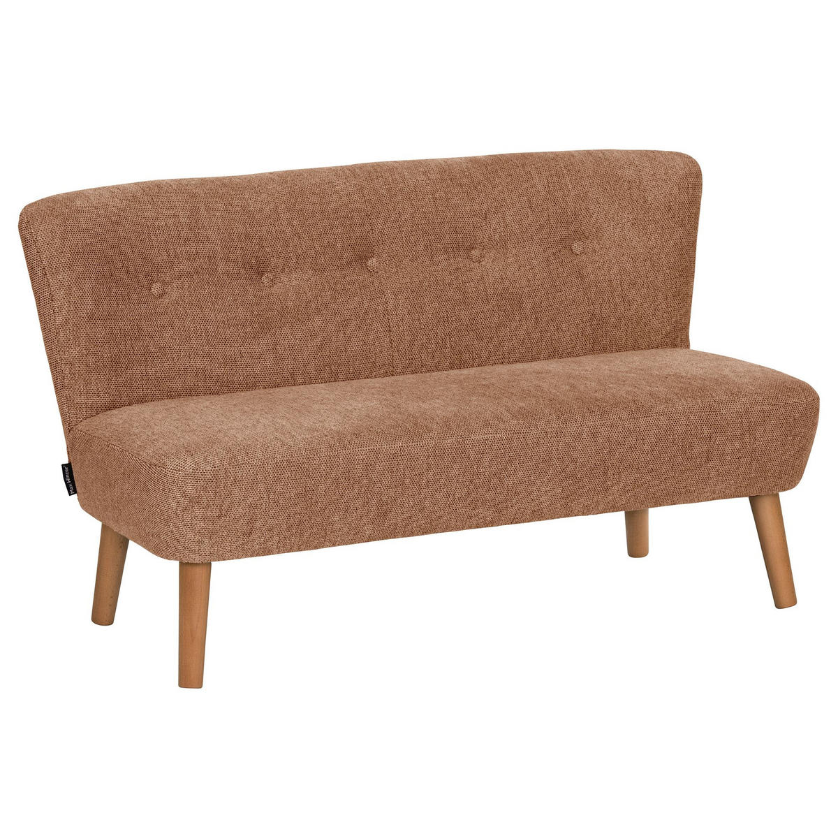 KINDERSOFA 2-Sitzer Katya Flachgewebe hellbraun - Hellbraun, Kunststoff (97/54/50cm) - 58aufmkessel