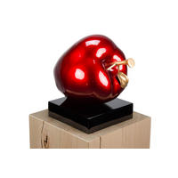 SKULPTUR Rot 32/31 cm - Rot, Stein (3/31/24cm) - KUNSTLOFT