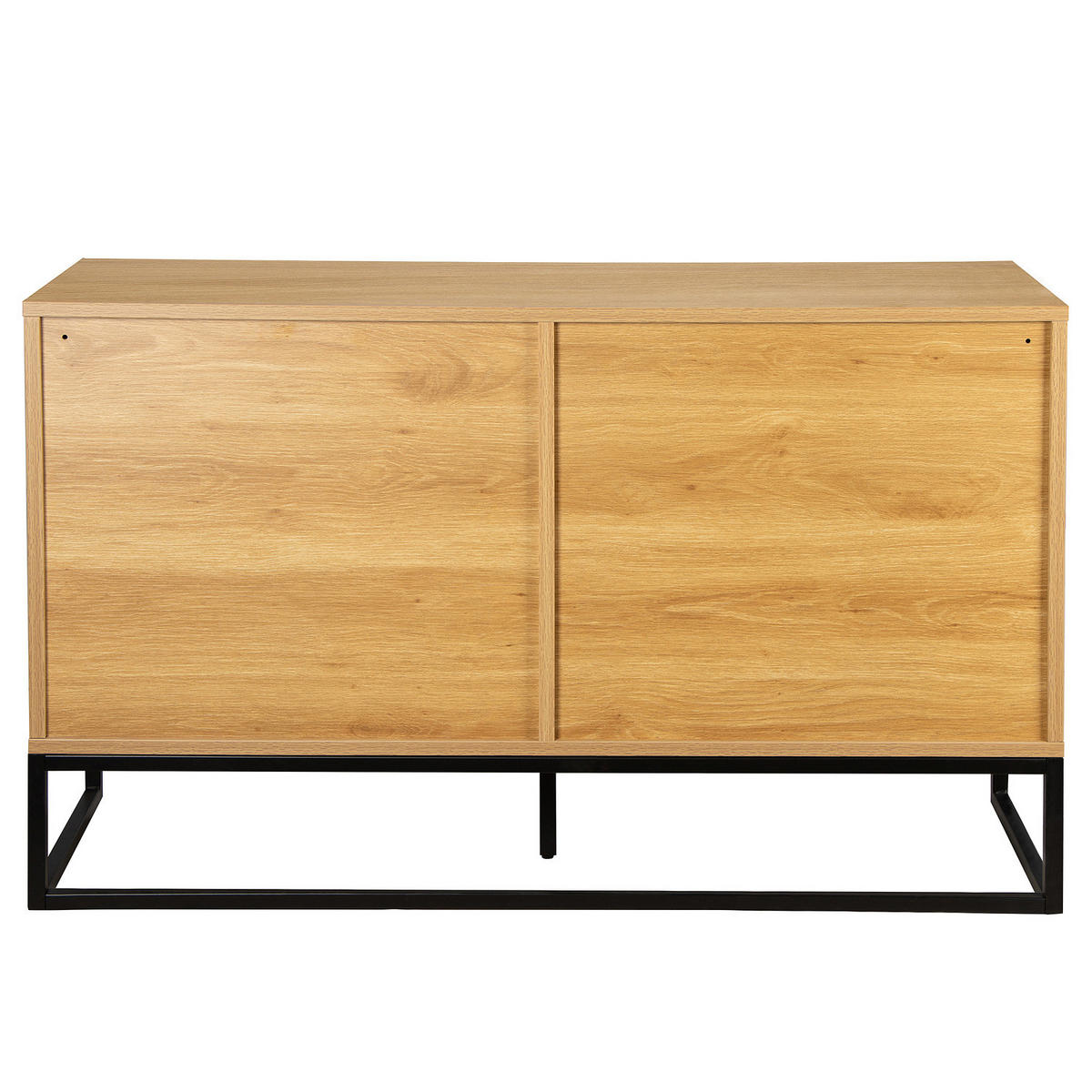 KOMMODE mit Schubladen - 120 cm - Eichefarben/Schwarz, Holzwerkstoff/Kunststoff (120/80/40cm) - home24