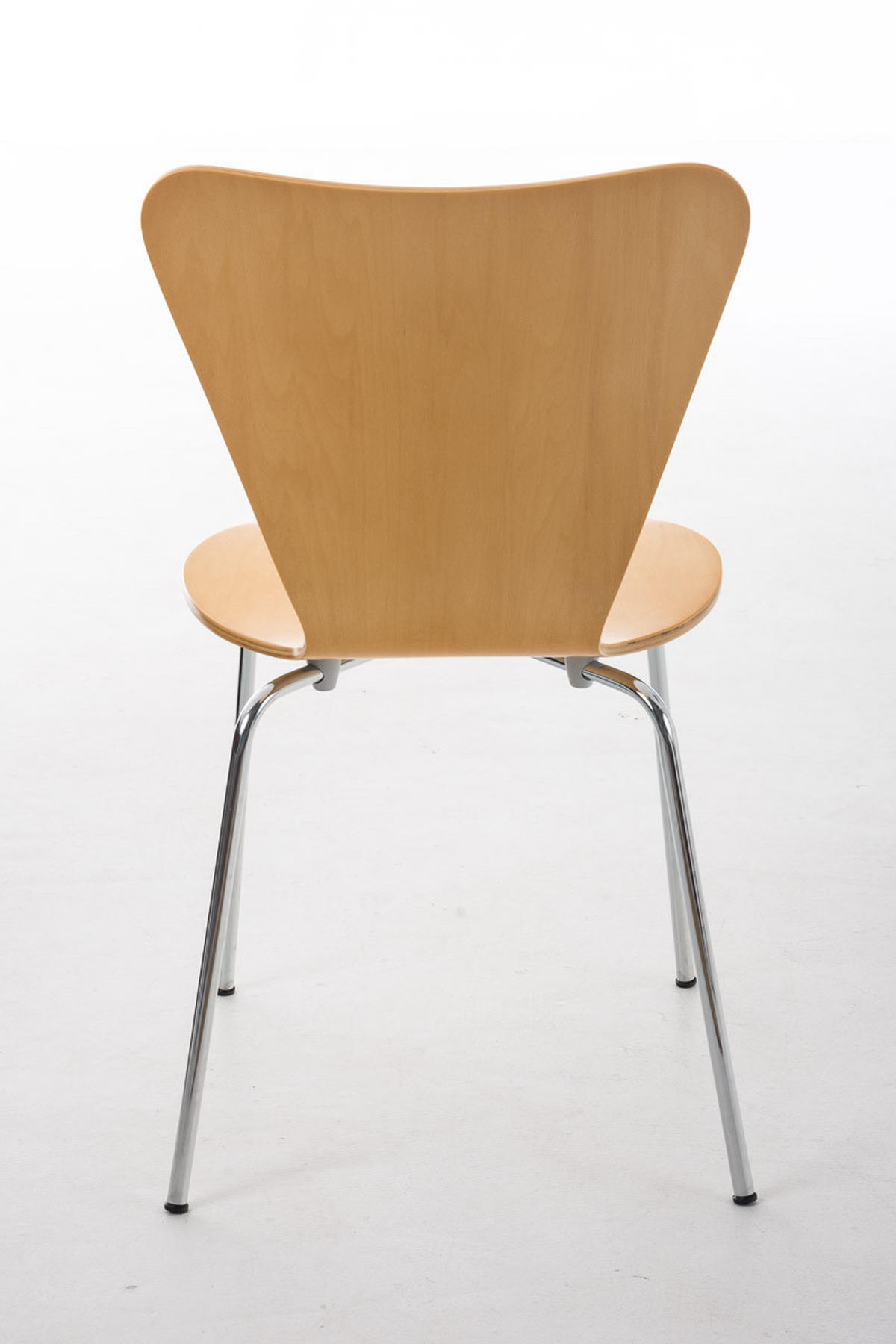 BESUCHERSTUHL Calisso mit Holzsitz und Metallgestell, Farbe: Natura - Chromfarben/Naturfarben, Holz/Metall (42/85/47cm) - TPFLiving