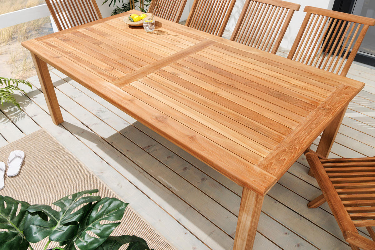GARTENTISCH EMPIRE TEAK Teakholz Natur 180 cm - Braun, Holz (90/180/76cm) - riess-ambiente