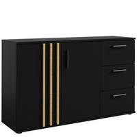 KOMMODE FERIO Kombikommode, Modern - Schwarz, Holzwerkstoff (120/73/35cm) - KONSIMO®