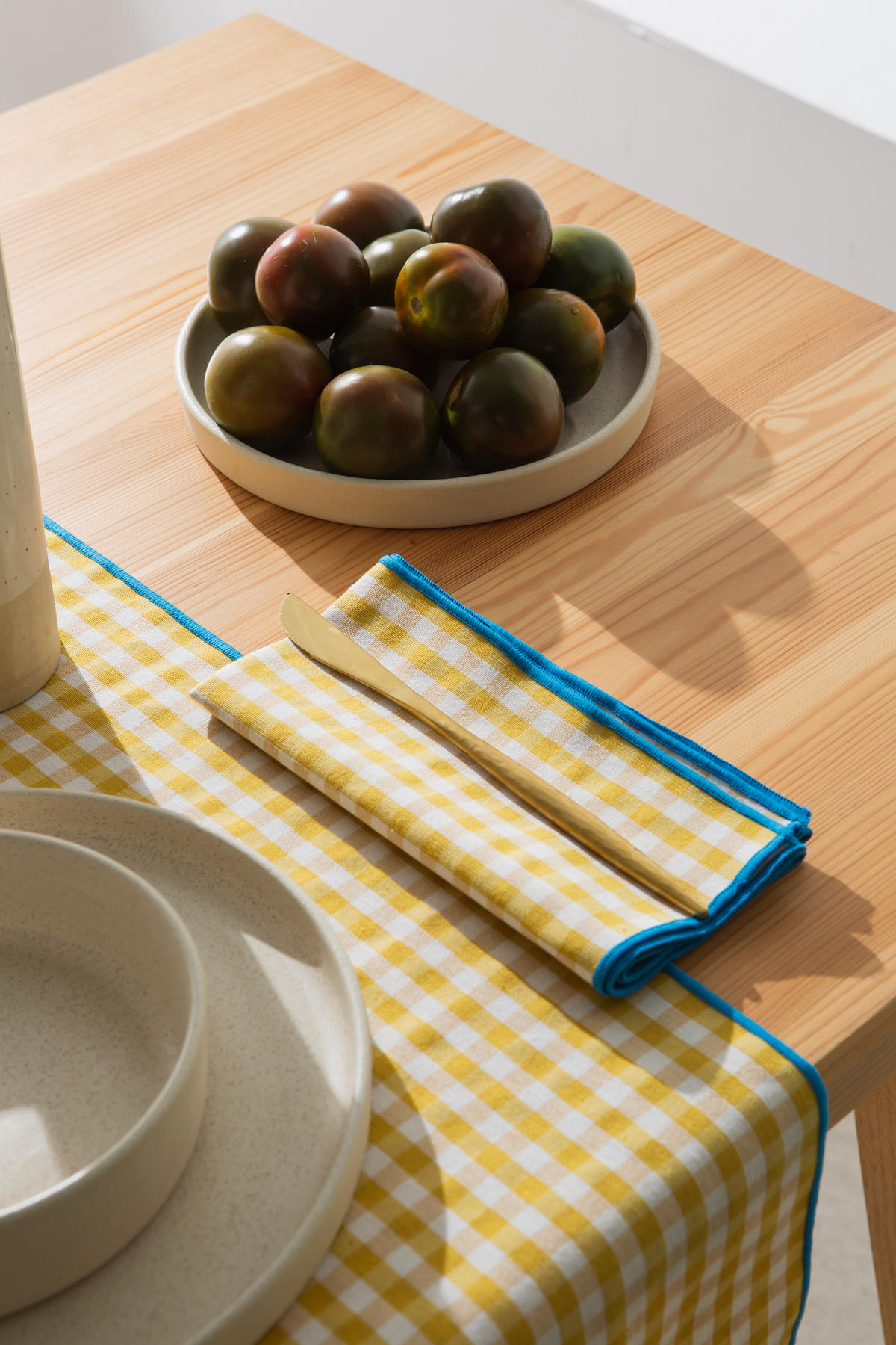 TISCHET 8-teilig, Baumwolle und PES (Polyester), gelb und blau SET FESTON - Gelb, Textil (40/130cm) - RNT By Really Nice Things