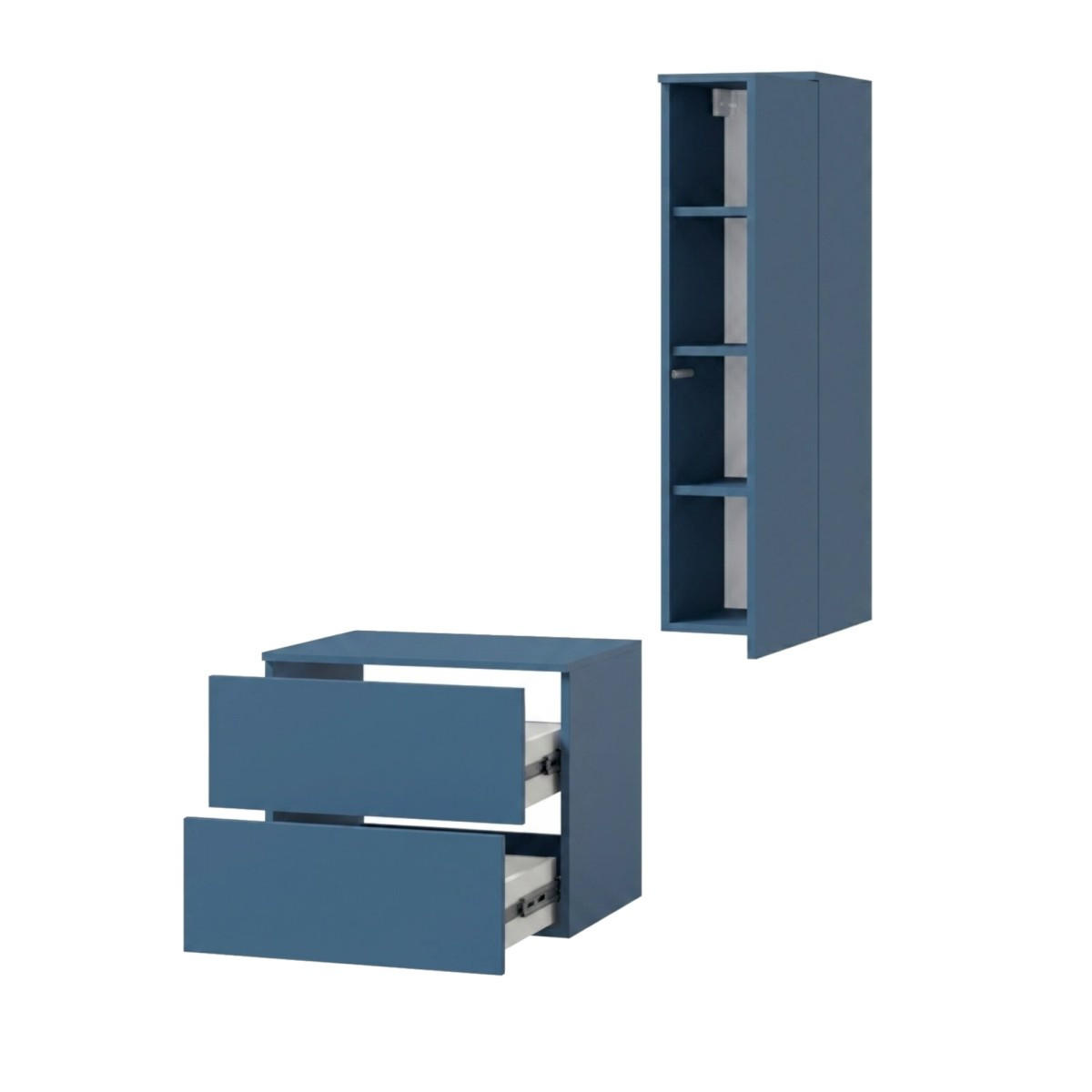 BADMÖBEL-SET Color Meeresblau 2-Teilig (2S 60 + 1D 100) - Dunkelblau, Holzwerkstoff (90/160/45cm) - mzm24