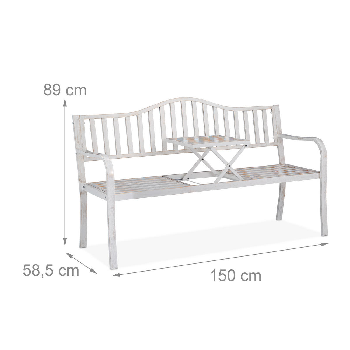 GARTENBANK - Multicolor, Metall (150/89/58.5cm) - Relaxdays