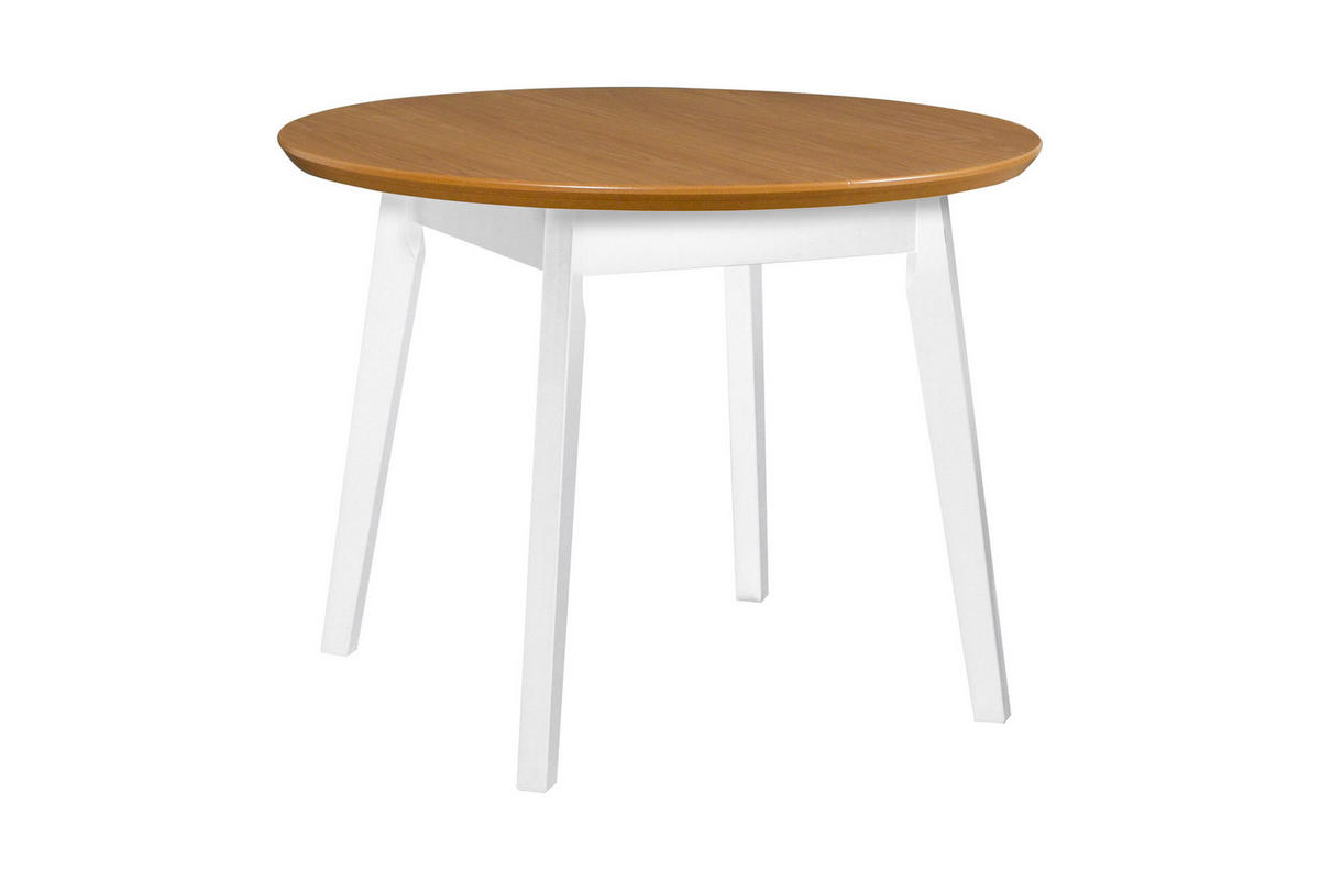 ESSTISCH Oslo 4, 100-130 cm, eiche - Wildeiche/Weiß, Holz (130/100/75cm) - Leaf Design