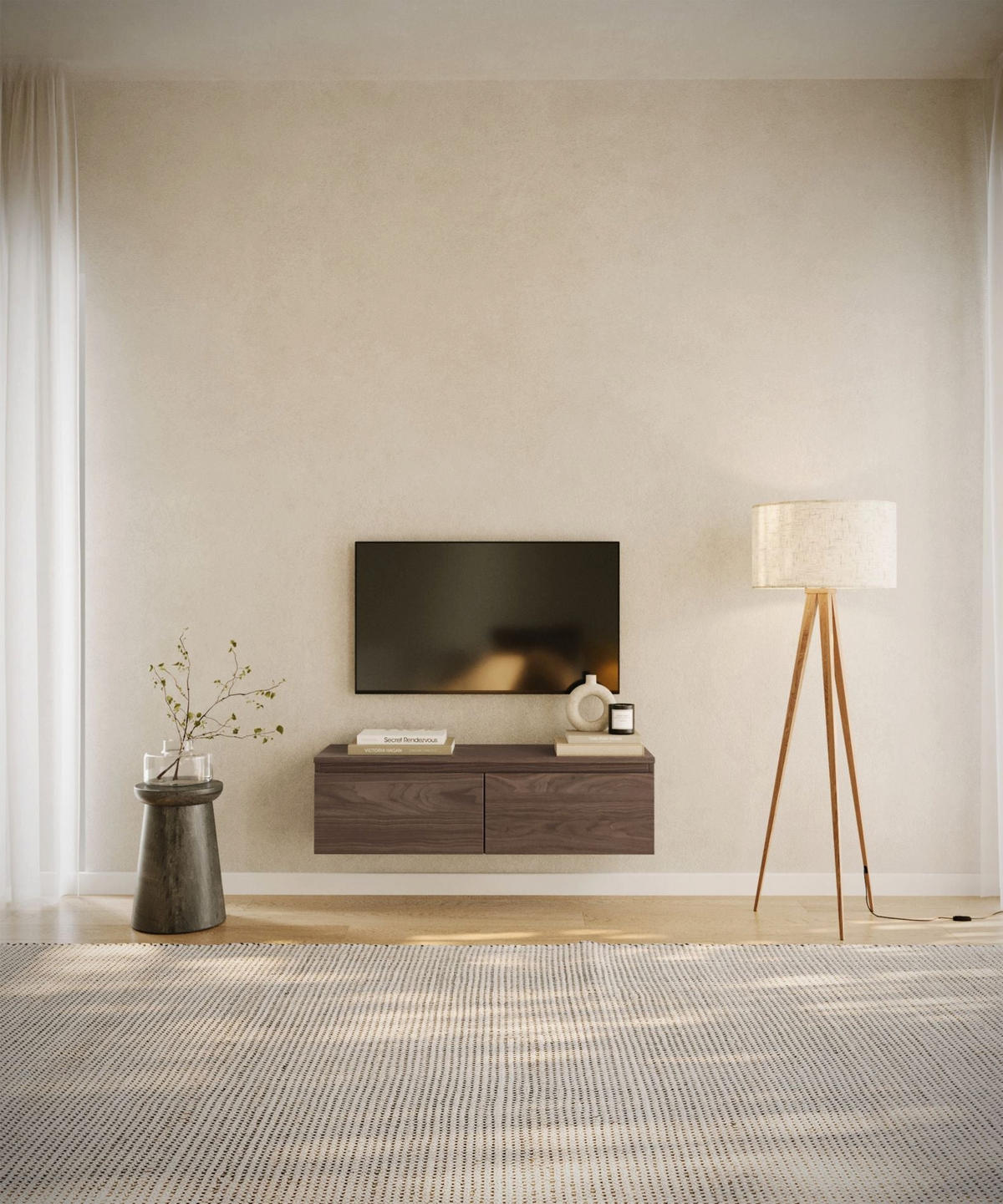 TV-LOWBOARD Bemmi Walnuss Wisconsin 100/28/32 cm - Dunkelbraun, Holzwerkstoff (100/28.4/31.8cm) - Selsey