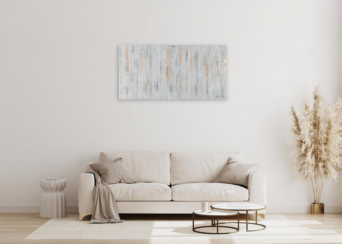 ACRYLBILD HANDGEMALT 120/60 cm - Grau, Holz/Textil (2/60cm) - KUNSTLOFT