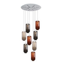 GALERIELEUCHTE Velo 8-flammig Mehrfarbig Ø 18cm - Multicolor/Weiß, Glas (18/18/33cm) - s.luce