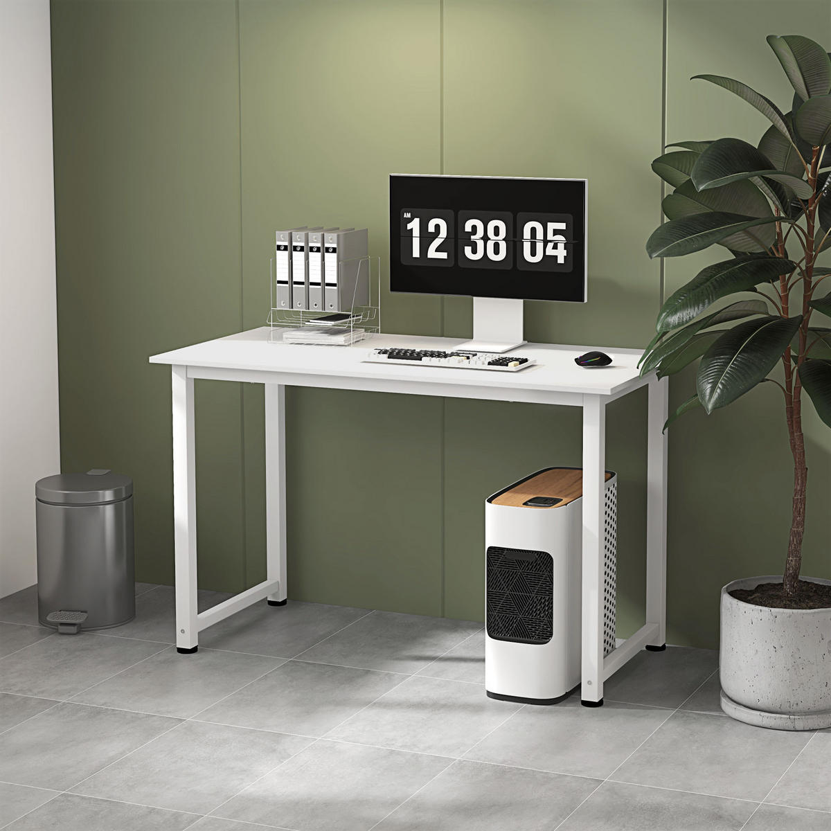 COMPUTERTISCH Weiß mit Metallgestell 120/60/76 cm - Weiß, Holzwerkstoff (60/120/76cm) - PANGIVO