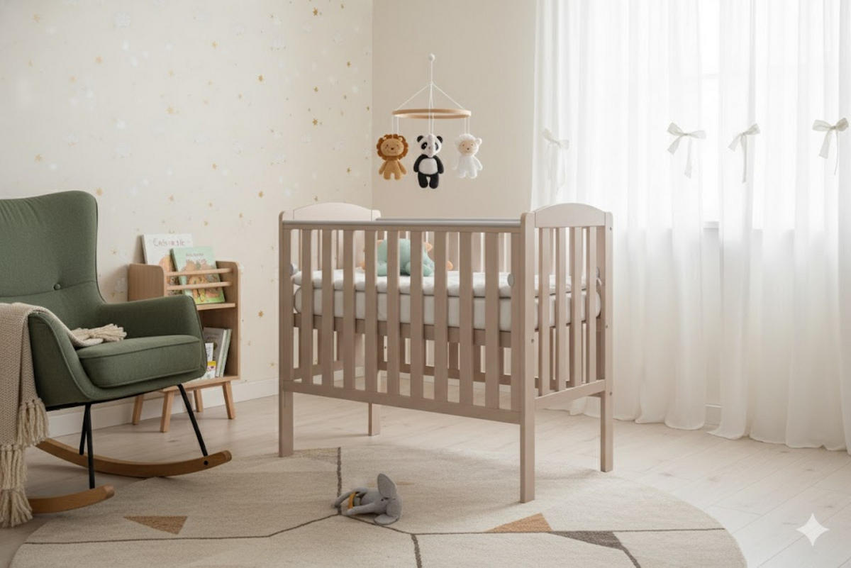 BEISTELLBETT Pino - Beige, Holz (50/100cm) - kiki design