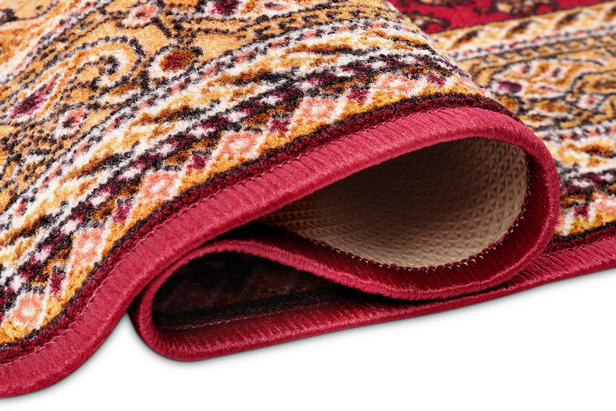 TEPPICHLÄUFER Anti-Rutsch Weinrot rutschfest Gummiunterlage 67/1100 cm - Weinrot, Textil (67/1100cm) - Tapiso