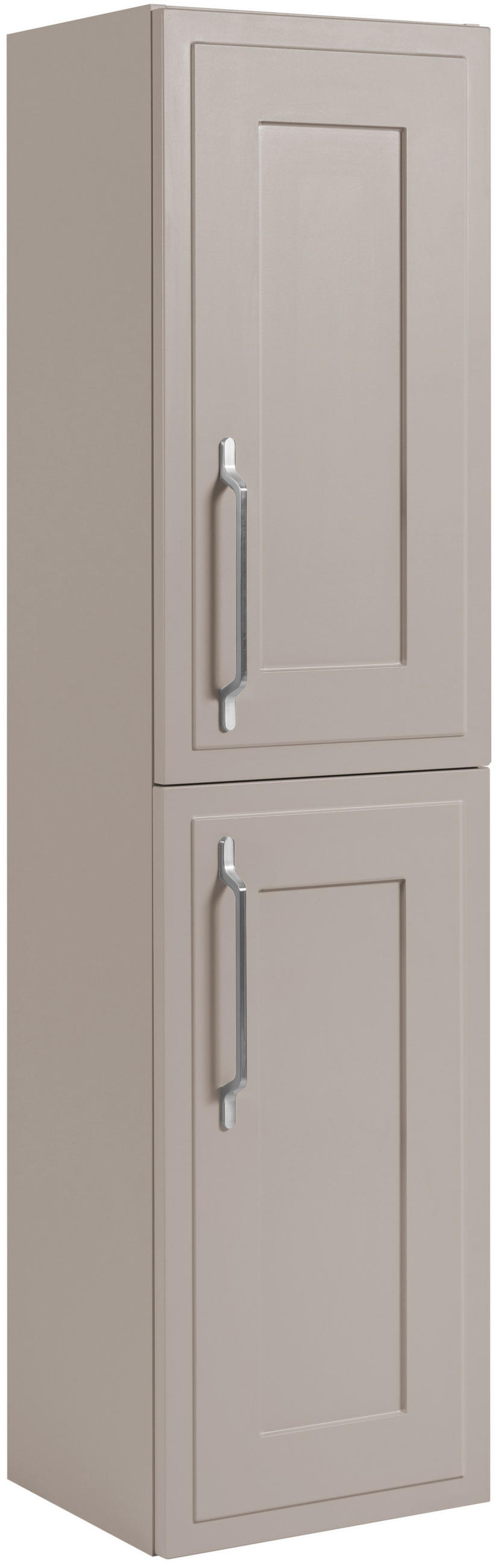 BADEZIMMERSCHRANK, Kaschmir, 35 x 136 x 27 cm, silberner Griff - Beige/Silberfarben, Holzwerkstoff/Metall (35/136/27cm) - 3XE LIVING