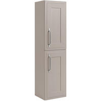 BADEZIMMERSCHRANK, Kaschmir, 35 x 136 x 27 cm, silberner Griff - Beige/Silberfarben, Holzwerkstoff/Metall (35/136/27cm) - 3XE LIVING