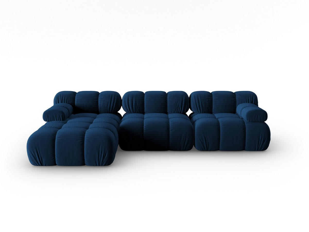 MODULARES-ECKSOFA links Bellis aus Samt königsblau 4 Sitzplätze - Blau, Textil (122/285cm) - Micadoni