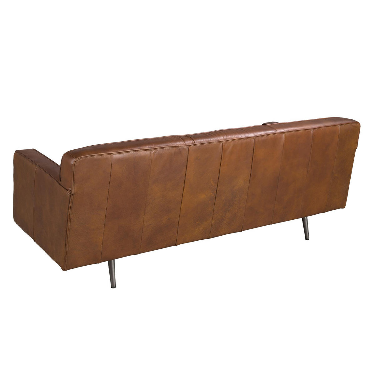 CHESTERFIELD-SOFA Klassisch Dunkelbraun Dunkler Stahl 180/79/70 cm - Braun, Leder/Metall (180/70/79cm) - ANGEL CERDA