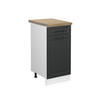 KÜCHENUNTERSCHRANK R-Line Anthrazit Landhaus 40 cm, AP Eiche - Dunkelgrau/Anthrazit, Holzwerkstoff (40/81.6/60cm) - Vicco