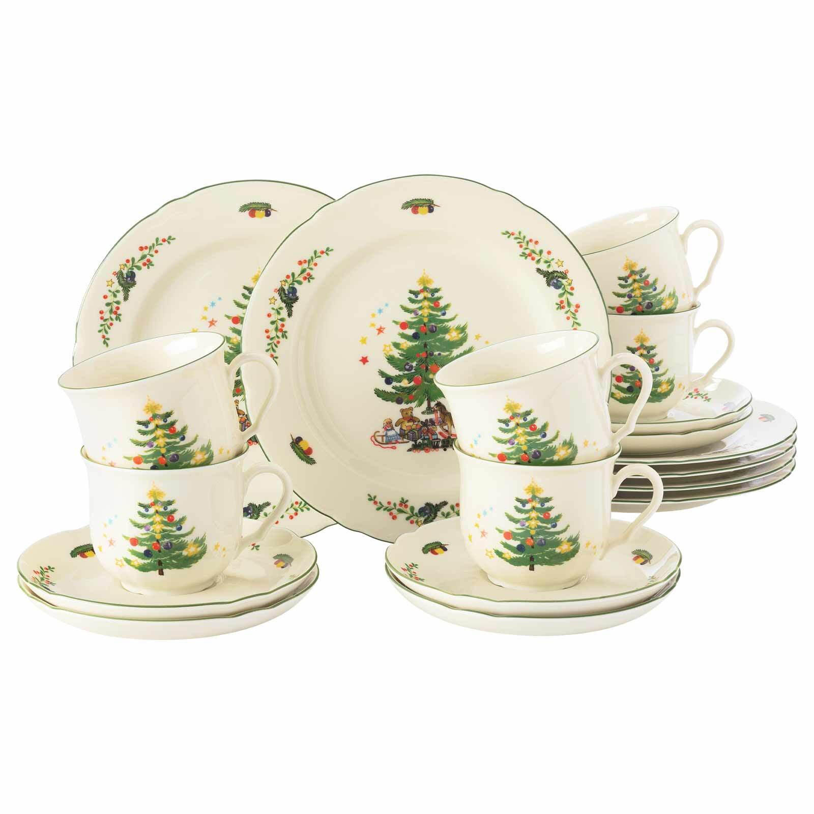 KAFFEESERVICE Marieluise Weihnachten bunt 18er Set - Multicolor, Keramik (1/1/1cm) - Seltmann Weiden