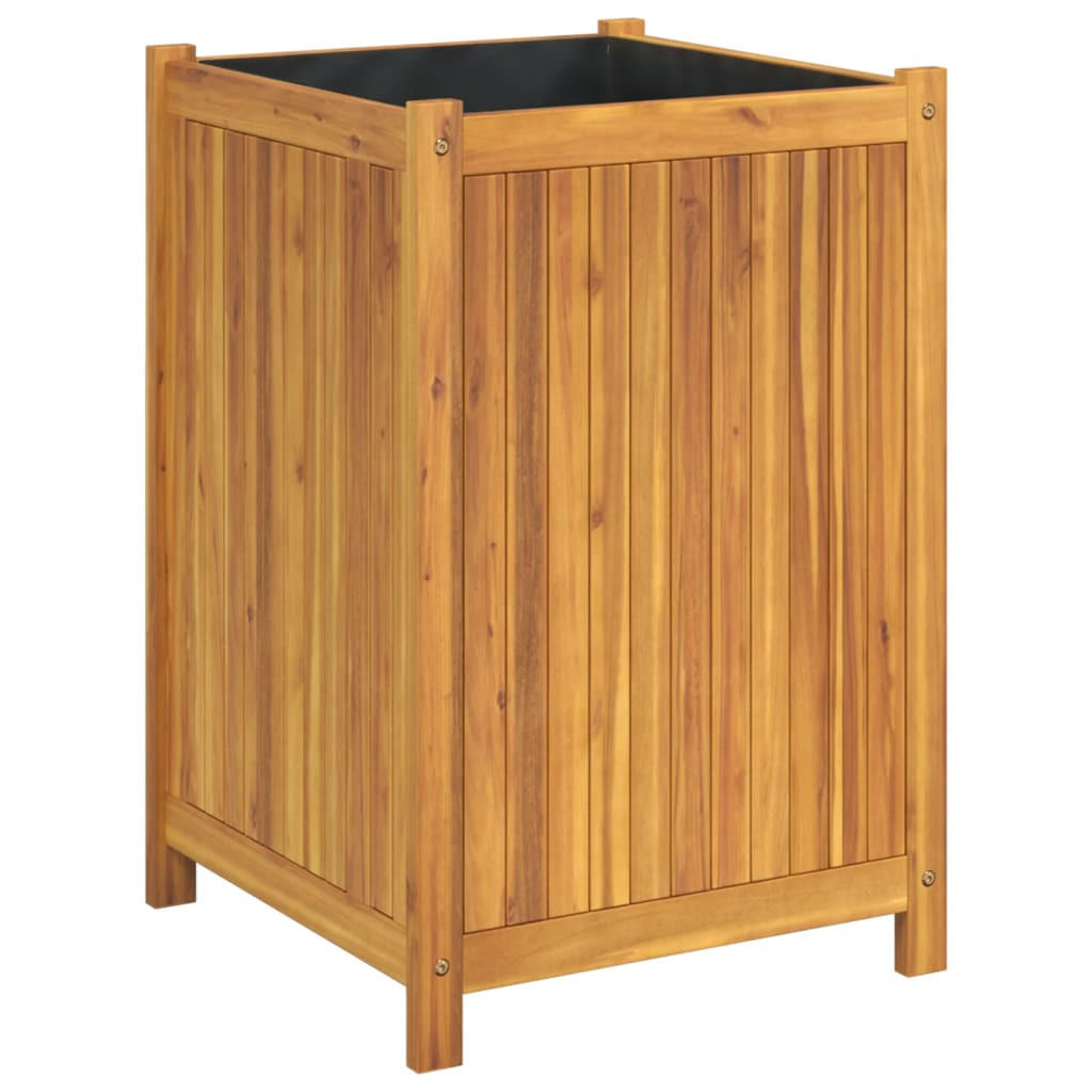 PFLANZKÜBEL Mit Einlage 50/50/75 Cm Massivholz Akazie - Braun, Holz (50/75/50cm) - vidaXL