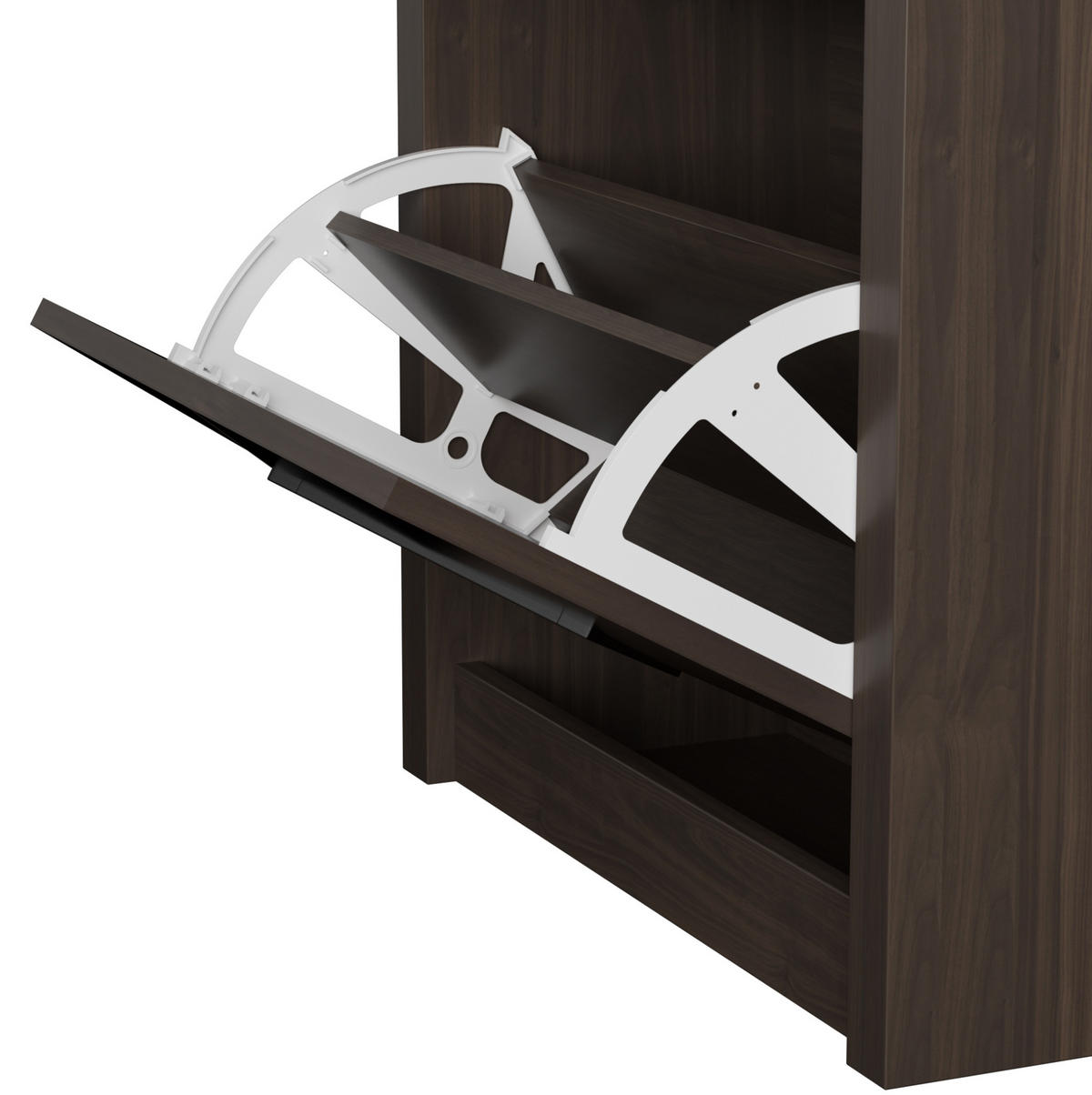 SCHUHSCHRANK 54/25/115 cm braun aus PB mit 3 Klappfächern - Naturfarben, Holzwerkstoff (54/115/25cm) - OKWISH