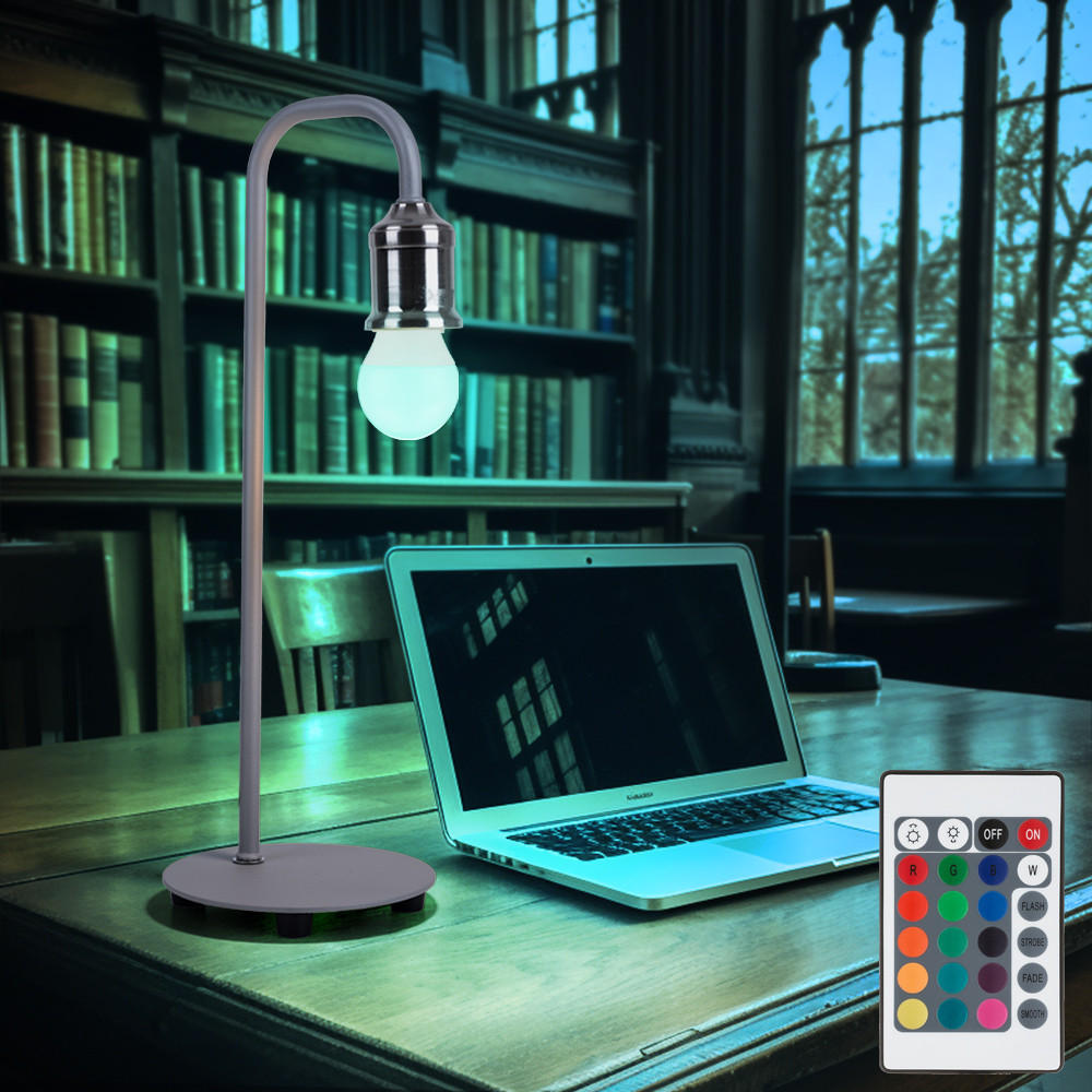 LED TISCHLEUCHTE Florida Grau Nickel matt - Grau, Metall (16.4/15/43.8cm) - Globo Lighting