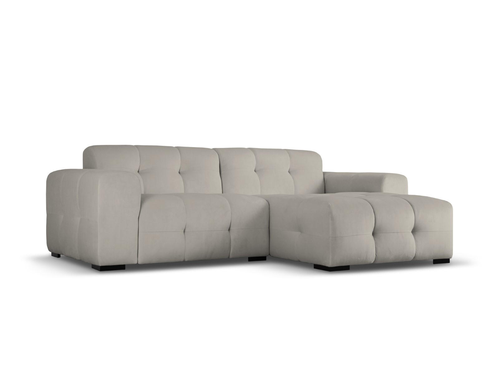 ECKSOFA rechts Kendal aus Samt dunkelgrau 4 Sitzplätze - Dunkelgrau, Textil (173/256cm) - Micadoni