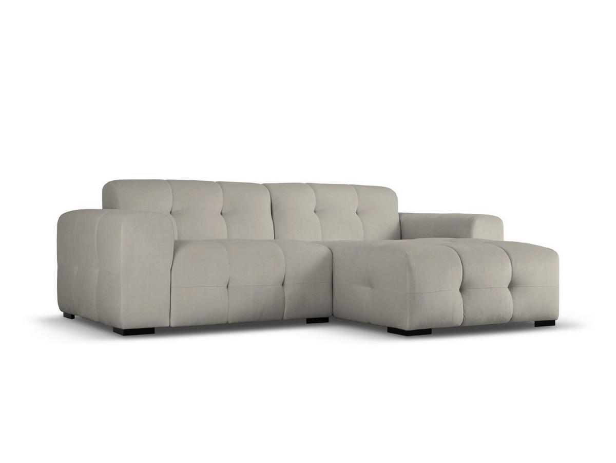 ECKSOFA rechts Kendal aus Samt dunkelgrau 4 Sitzplätze - Dunkelgrau, Textil (173/256cm) - Micadoni