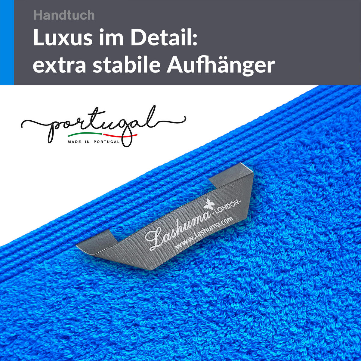 HANDTUCH 50x100 cm London Karibik Blau 4er Set - Hellblau, Textil (50/100cm) - Lashuma