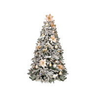 LAALU WEIHNACHTSBAUM geschmückt künstlich mit 120 Ornamenten SOFT TONES 240 cm Baum mit Ständer und Weihnachtsschmuck - Silberfarben/Weiß, Kunststoff (240cm) - LAALU