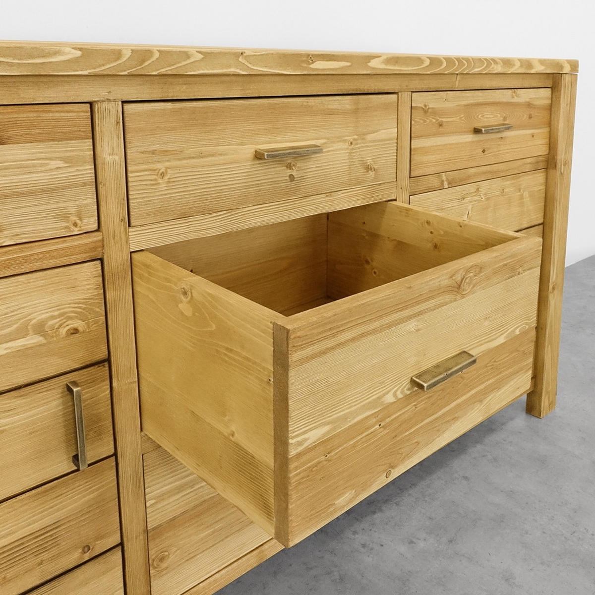 KOMMODE aus Massivholz MIDLAND - Honig, Holz (160/85/46cm) - Seart