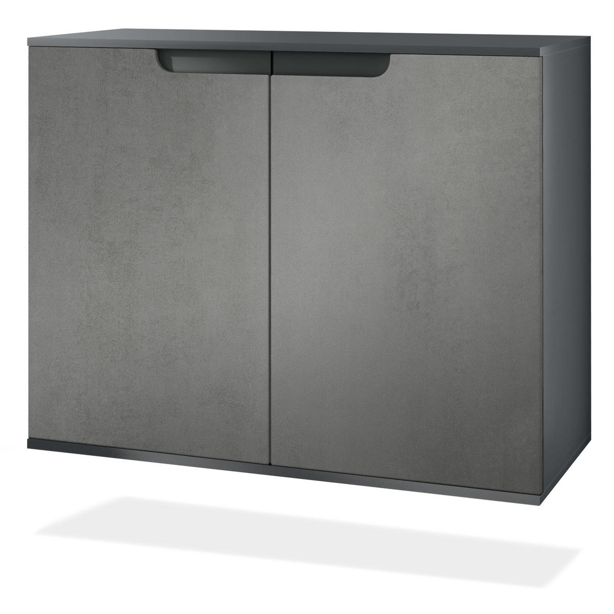 KOMMODE Sylt Beton Dunkel Optik - Dunkelgrau, Holzwerkstoff (92.5/73.5/35cm) - Vladon