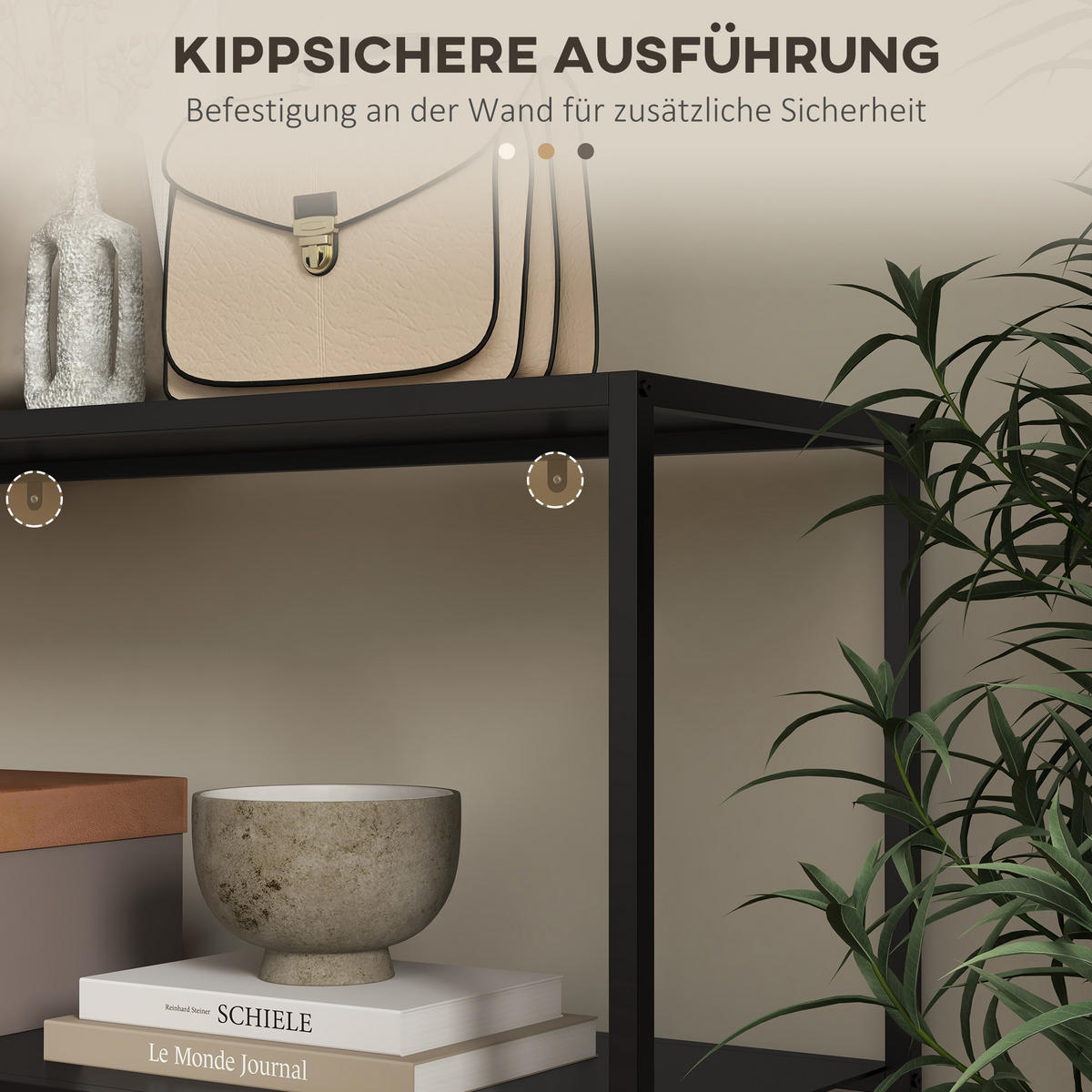 KONSOLENTISCH, 2 Etagen, 90 x 30 x 75cm - Schwarz, Metall (90/30/75cm) - HOMCOM