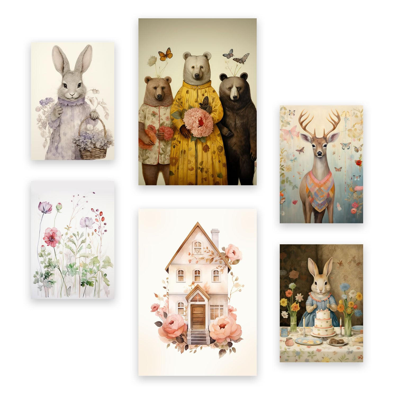 POSTER Set Mit 6 Schmetterlingstiere A3 & A4 Rahmenlos - Klar, Papier (29/3cm) - Nacnic