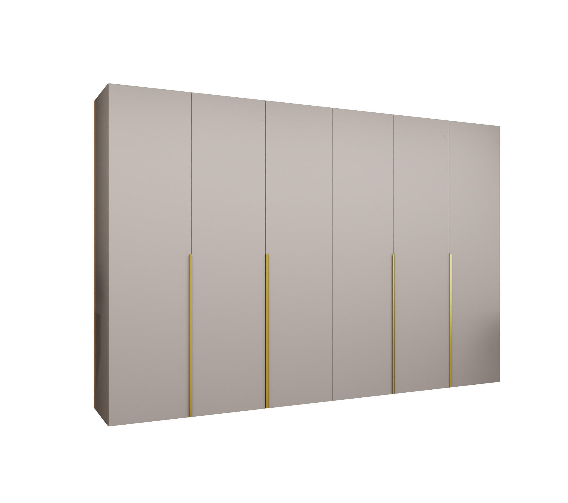 DREHTÜRENSCHRANK 202/300/52 6-türig - Kaschmir/Goldfarben, Holz (300/202/52cm) - Abiks Möbel