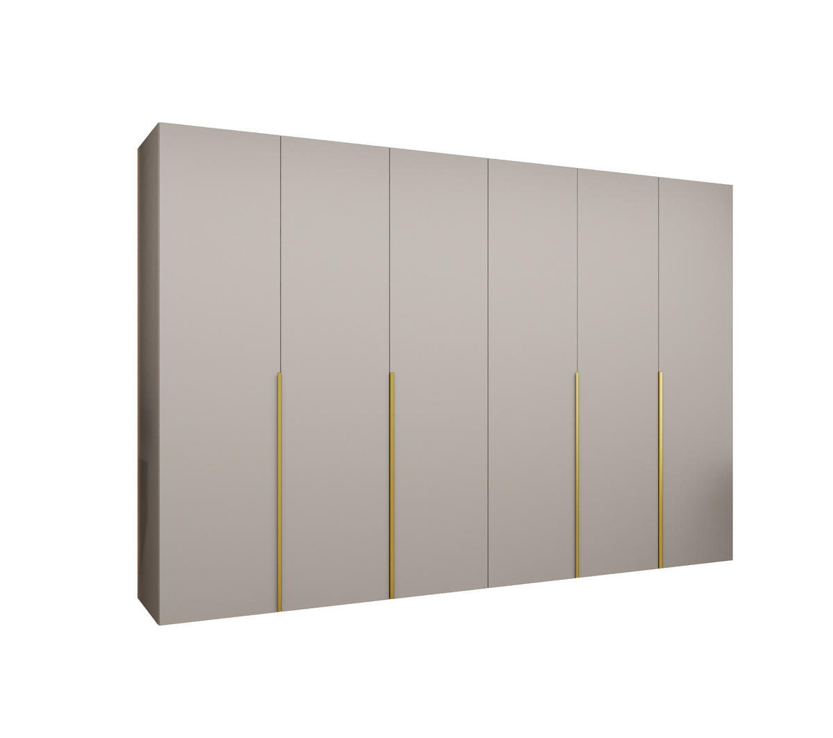 DREHTÜRENSCHRANK 202/300/52 6-türig - Kaschmir/Goldfarben, Holz (300/202/52cm) - Abiks Möbel