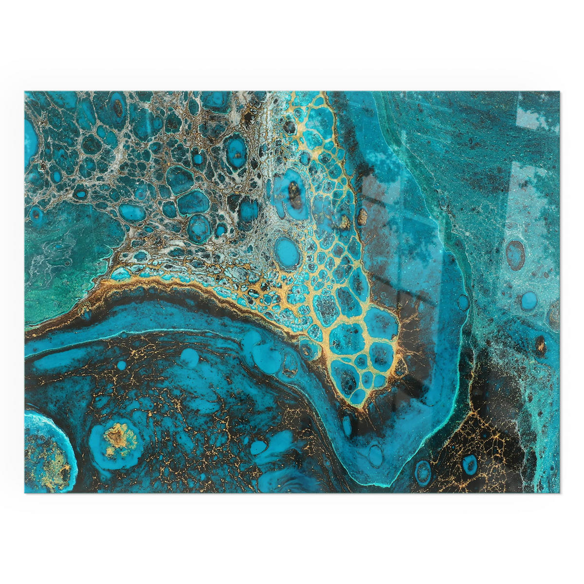 GLASPLATTE für Kamin 80x60 cm - Türkis, Glas (80/60/0.4cm) - TULUP