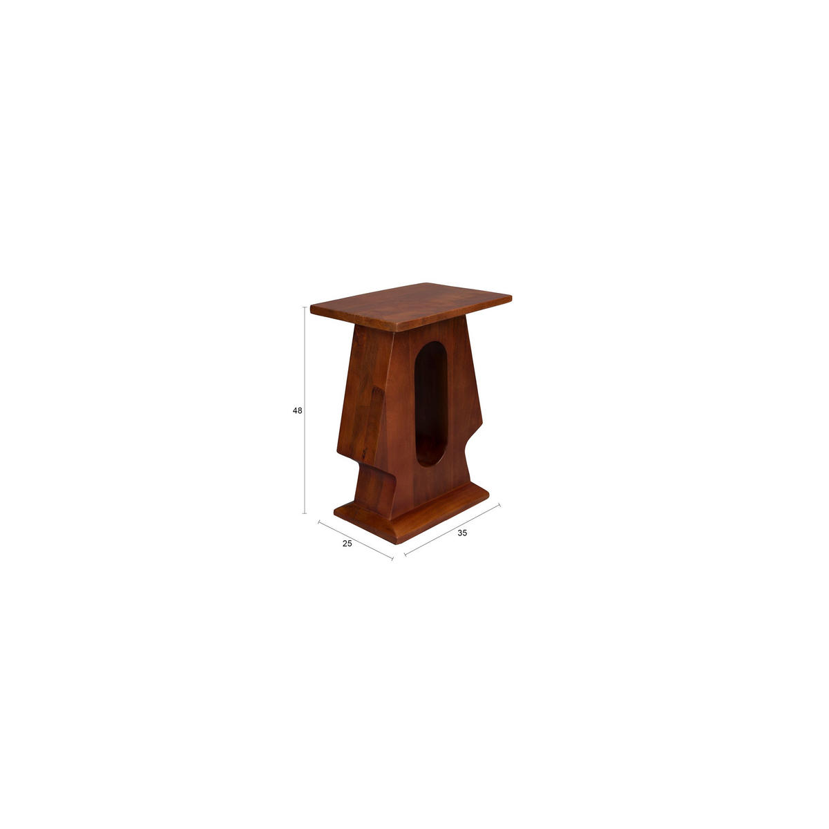 BEISTELLTISCH Pilaster Rechteckig Braun - Braun, Holz (35/25/48cm) - Dutchbone
